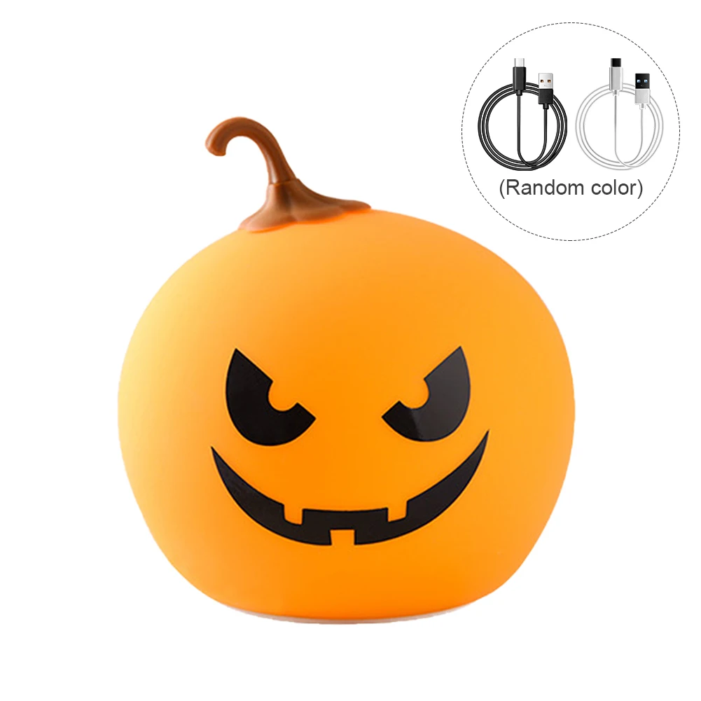 

Halloween Decor Soft Silicone Gift Mini Party Cute USB Rechargeable Durable Festival Touch Sensor Pumpkin Light Indoor Outdoor
