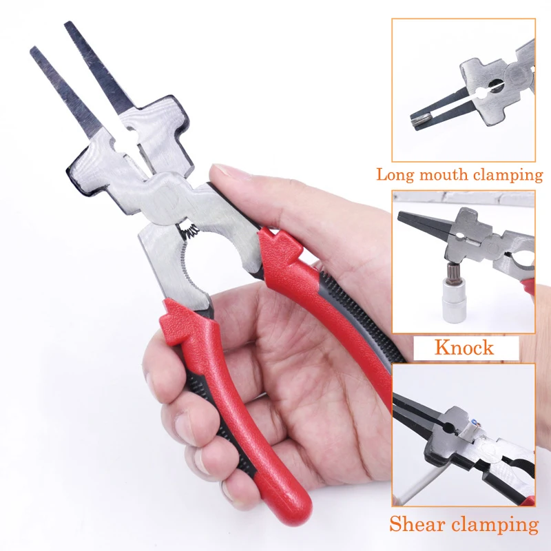 

1PC 8-inch Multi-function Percussion Shear Welding Auxiliary Welding Protective Welding Tool Long-nose Clamping Plier Tool