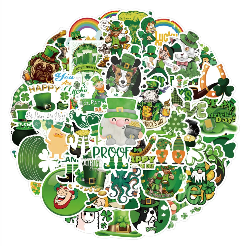 

10/30/50PCS Irish St. Patrick's Day Sticker for Luggage Laptop IPad Skateboard Journal Motorcycle Waterproof Sticker Wholesale