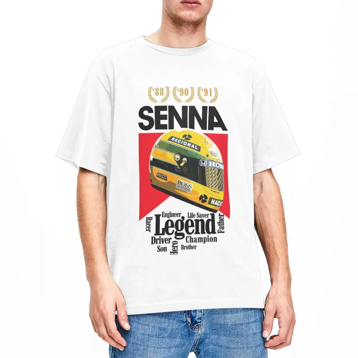 Футболка Aryton Senna The Legend для мужчин и женщин бразильский гоночный водитель