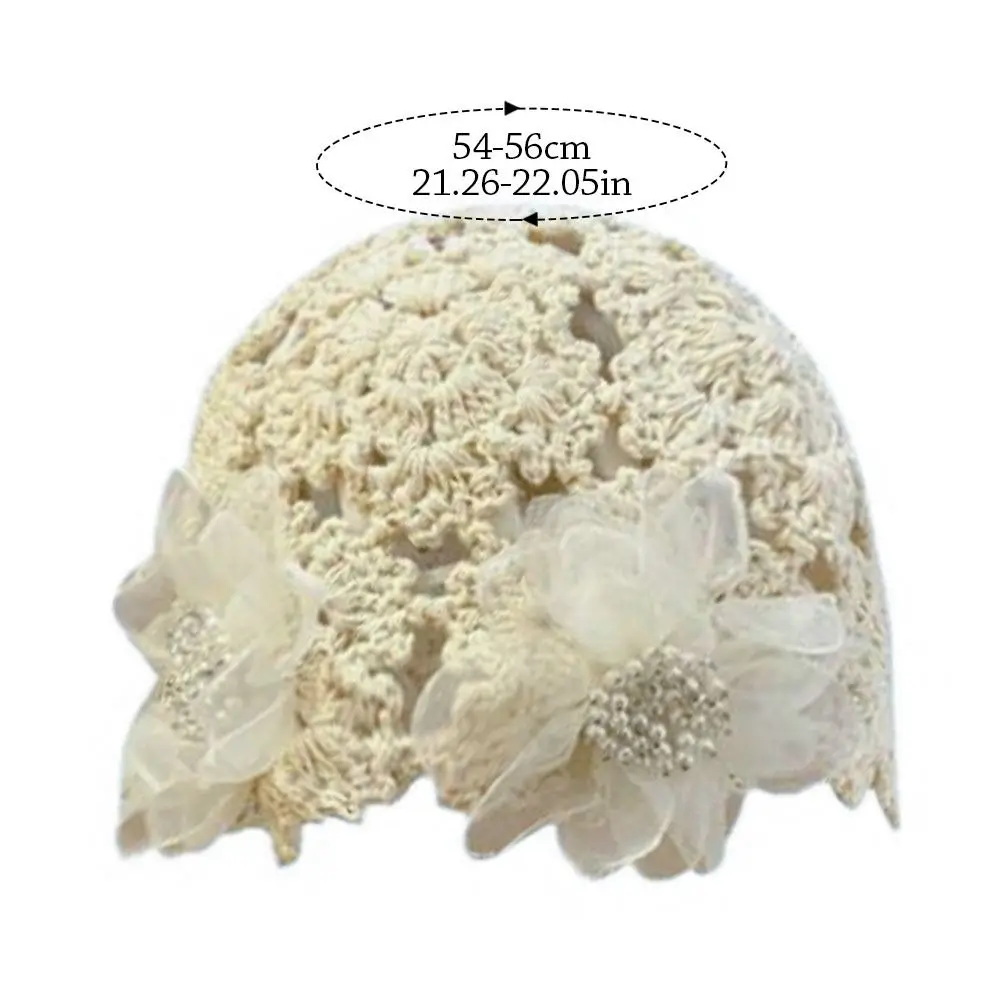 Дышащая вязаная шапка с вырезами цветочный кружевной берет жемчужные модные