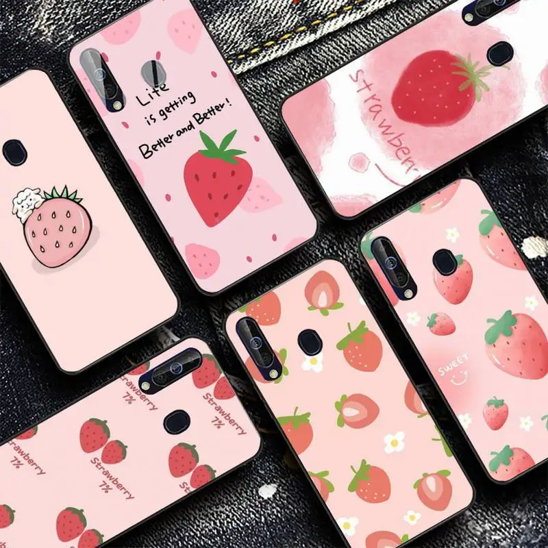 

Peach strawberry Phone Case for Samsung A51 01 50 71 21S 70 31 40 30 10 20 S E 11 91 A7 A8 2018