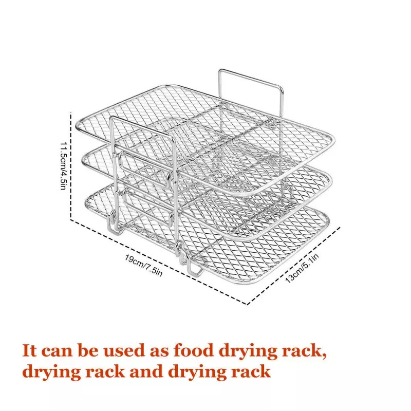 3-слойная стойка для фритюрницы штабелируемая гриля нержавеющая сталь