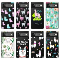cute alpaca phone case for google pixel 5 5a 4 4a 3 3a xl 5g 6 pro soft black silicone coque for pixel 4xl 3xl funda back covers