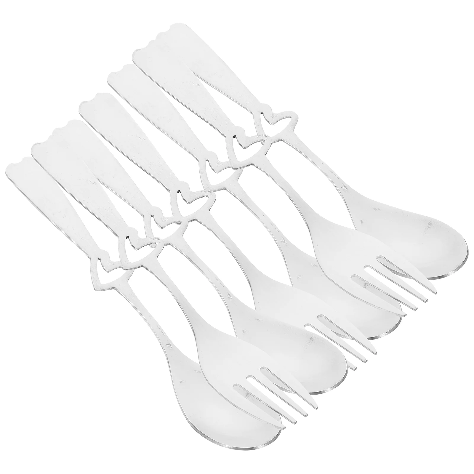 

1 Set Steel Flatware Serving Stainless Delicate Dessert Spoon Serving Fork for Dessert Cake Coffee