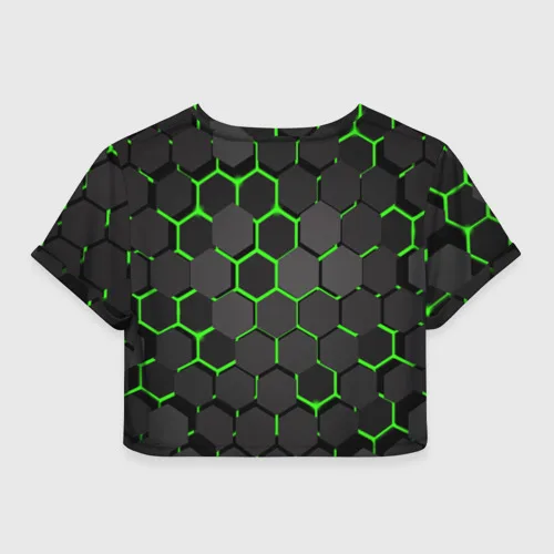 Фото Женская футболка Crop-top 3D  MINECRAFT CREEPER | КРИПЕР №2