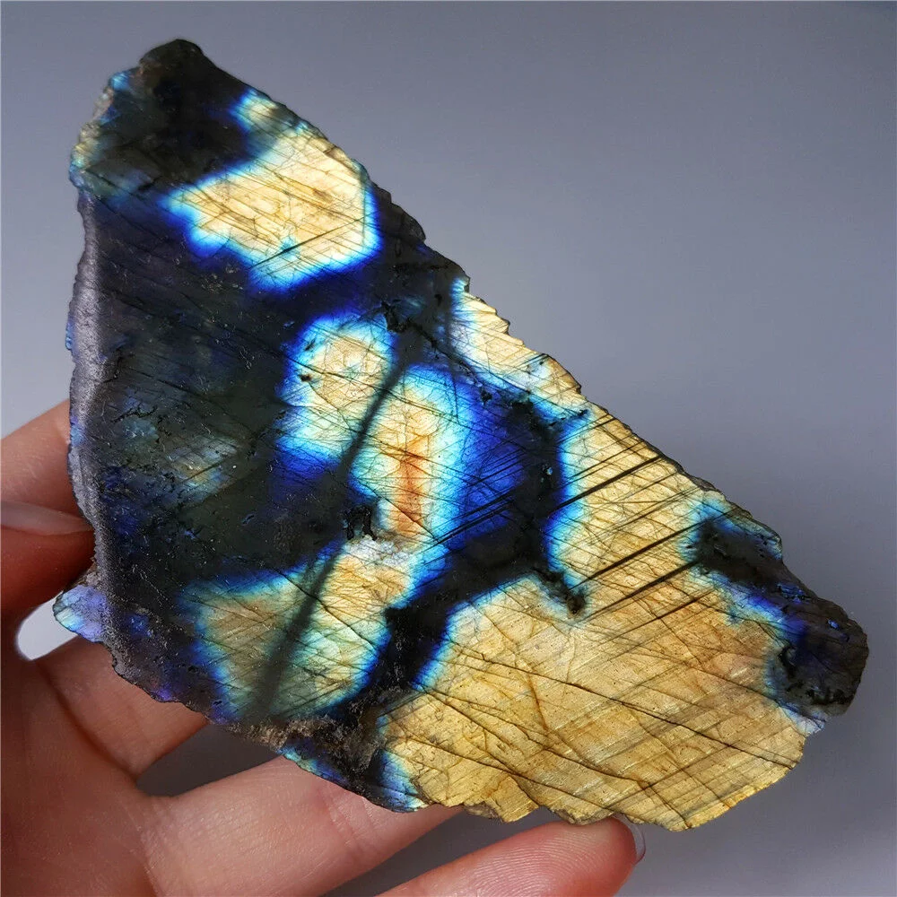 

180-200gNATURAL RAINBOW LABRADORITE CRYSTAL MINERAL SPECIMEN ENERGY GEM REIKI HEALING GIFT ROOM DECORATION