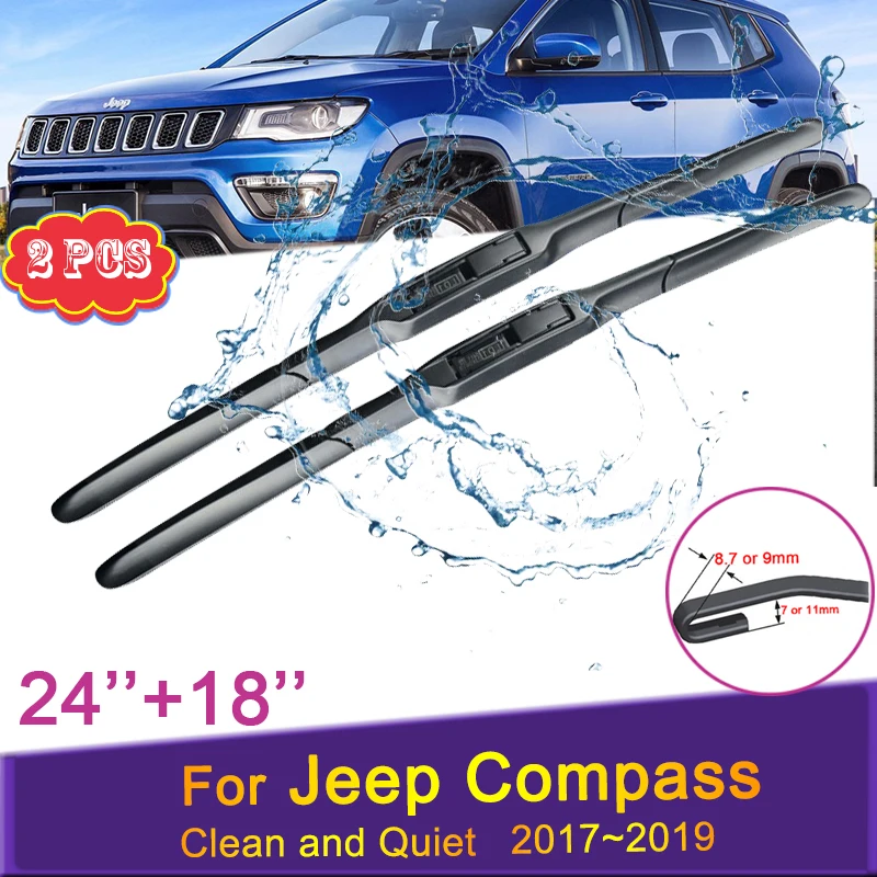 

Car Wiper Blades for Jeep Compass 2017 2018 2019 MK2 2nd Gen Front Window Windscreen Windshield Brushes Car Accessories Goods