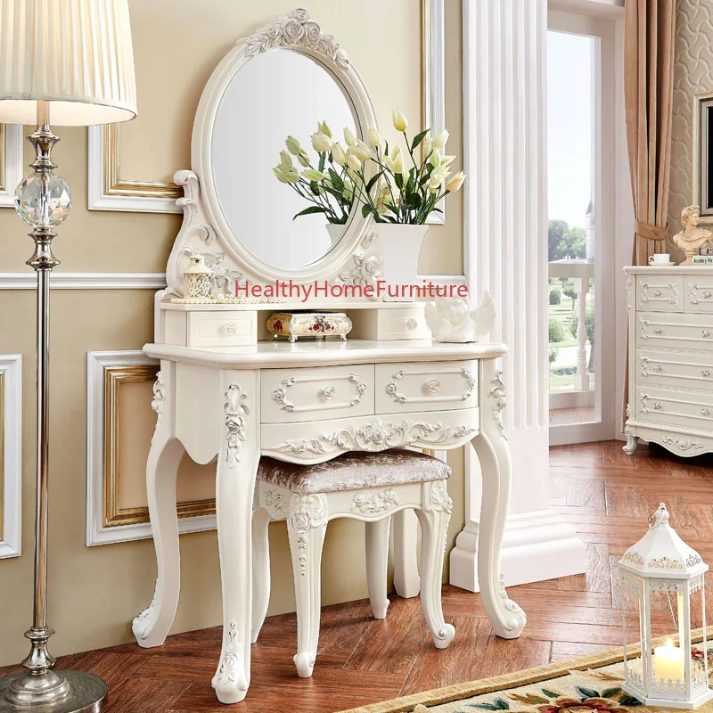 

Customizable European Dressers Table Bedroom Apartment Makeup Dressing Table Modern Minimalist French Vanity Desk Furniture New