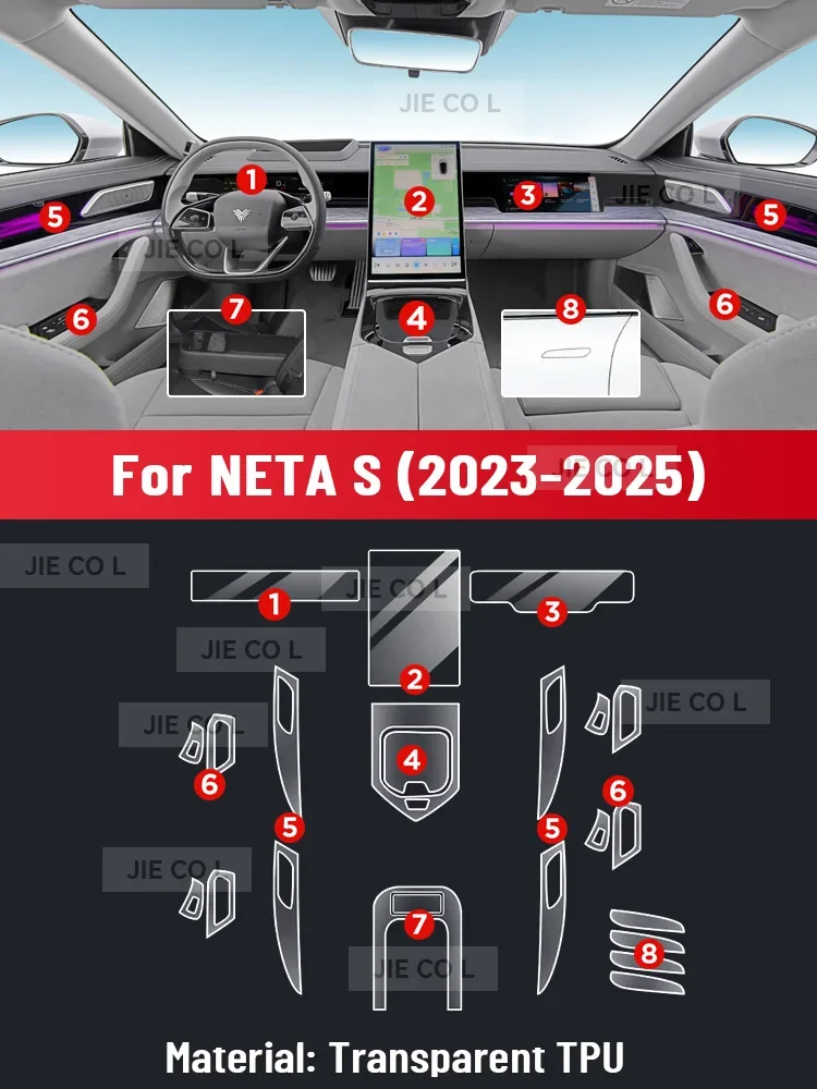Фото YMC для NETA S 2023-2025 Защитная пленка для экрана центральной консоли автомобиля, TPU, антицарапийная наклейка для GPS-навигации. №2