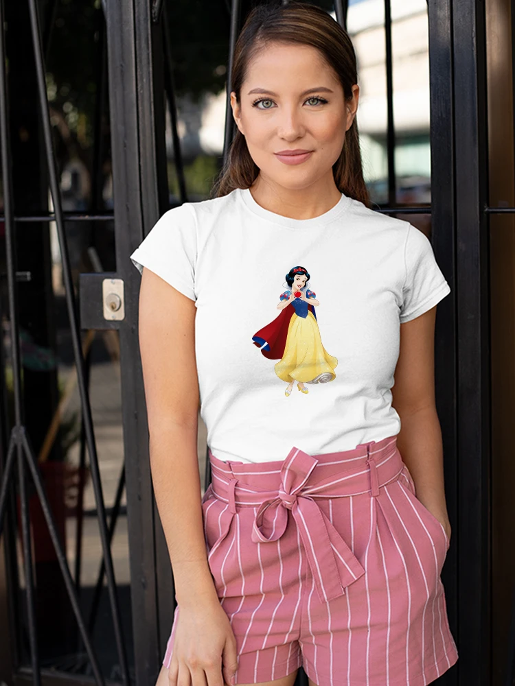 

Snow White Disney T Shirt Princess Women Popular Sweet Exquisite White Print Harajuku Style T-Shirt Disney Brand Modern Leisure