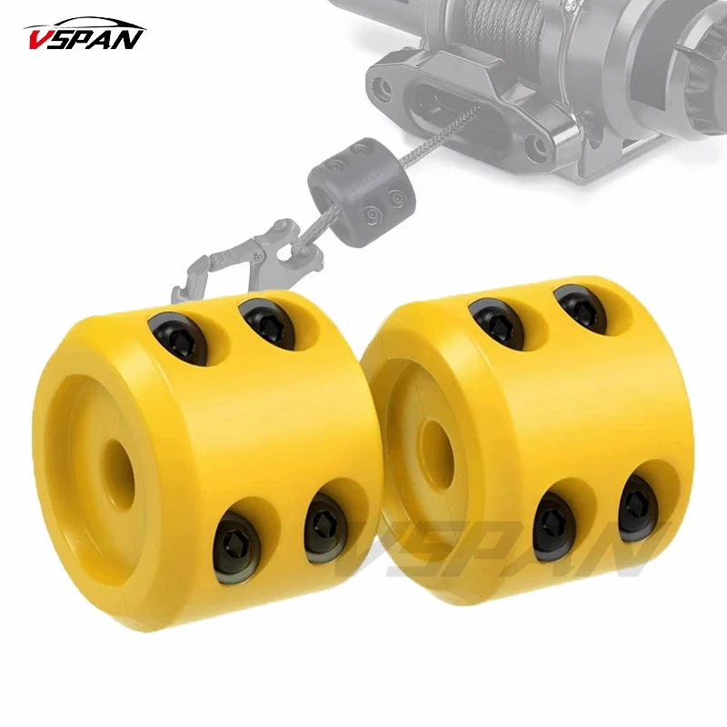 

Yellow Rubber Stopper Winch Cable Hook Bump Stop Hook Stopper & Line Saver for ATV / UTV Winches 4x4 Offroad Rescue Accessories