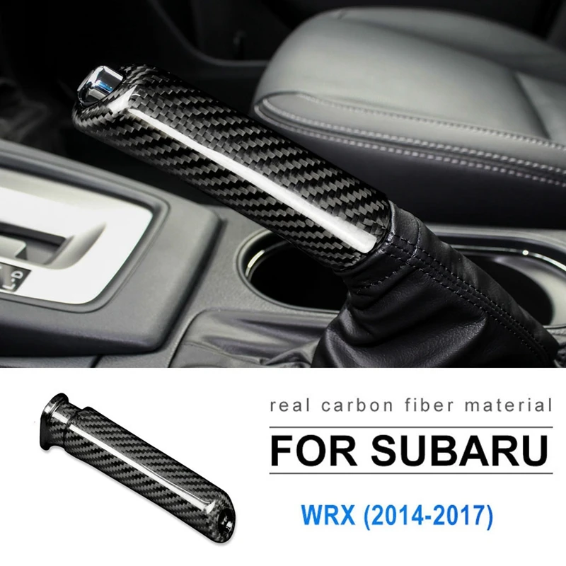 Carbon Fiber Car Handbrake Grips Cover Interior Trim Replace For Subaru Forester WRX