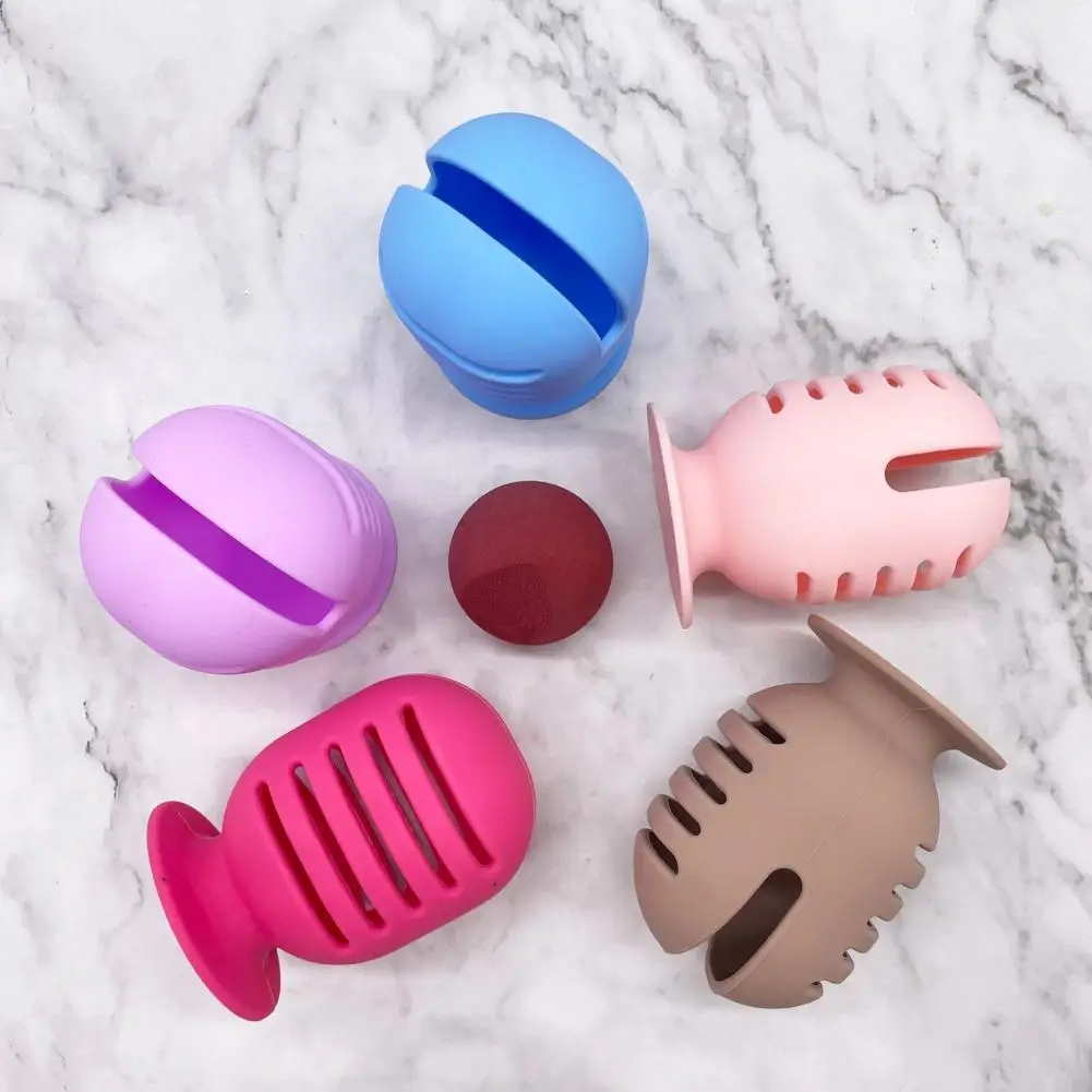 Makeup Blender Case Travel Makeup Sponge Holder Breathable Shatterproof High Elasticity Easy to Carry Portable Double-sided Stri