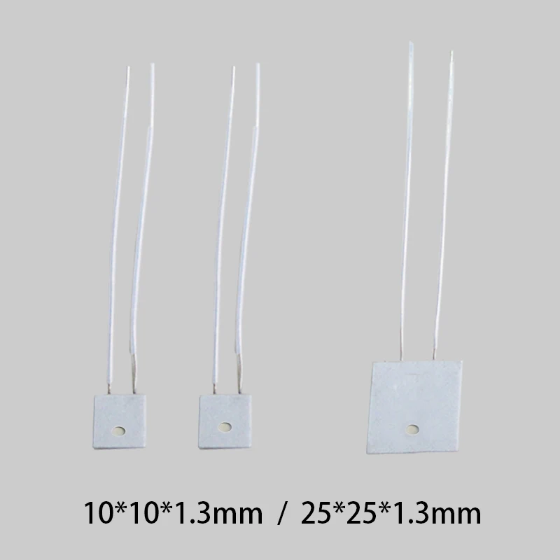 

10*10*1,3 мм 3,7 В/5 В/12 В/15 В/24 В 0,5 Вт-28 Вт 50-480C 3 мм монтажное отверстие HTCC глинозем PTC Тепловая плита MCH металлический керамический нагреватель