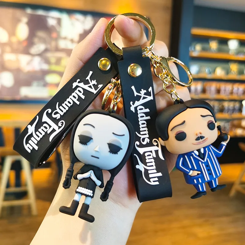 

Wednesday Addams Keychain Anime Figure Wednesday PVC Pendant Keyring Car Backpack Bag Key Holder Decoration Accessories