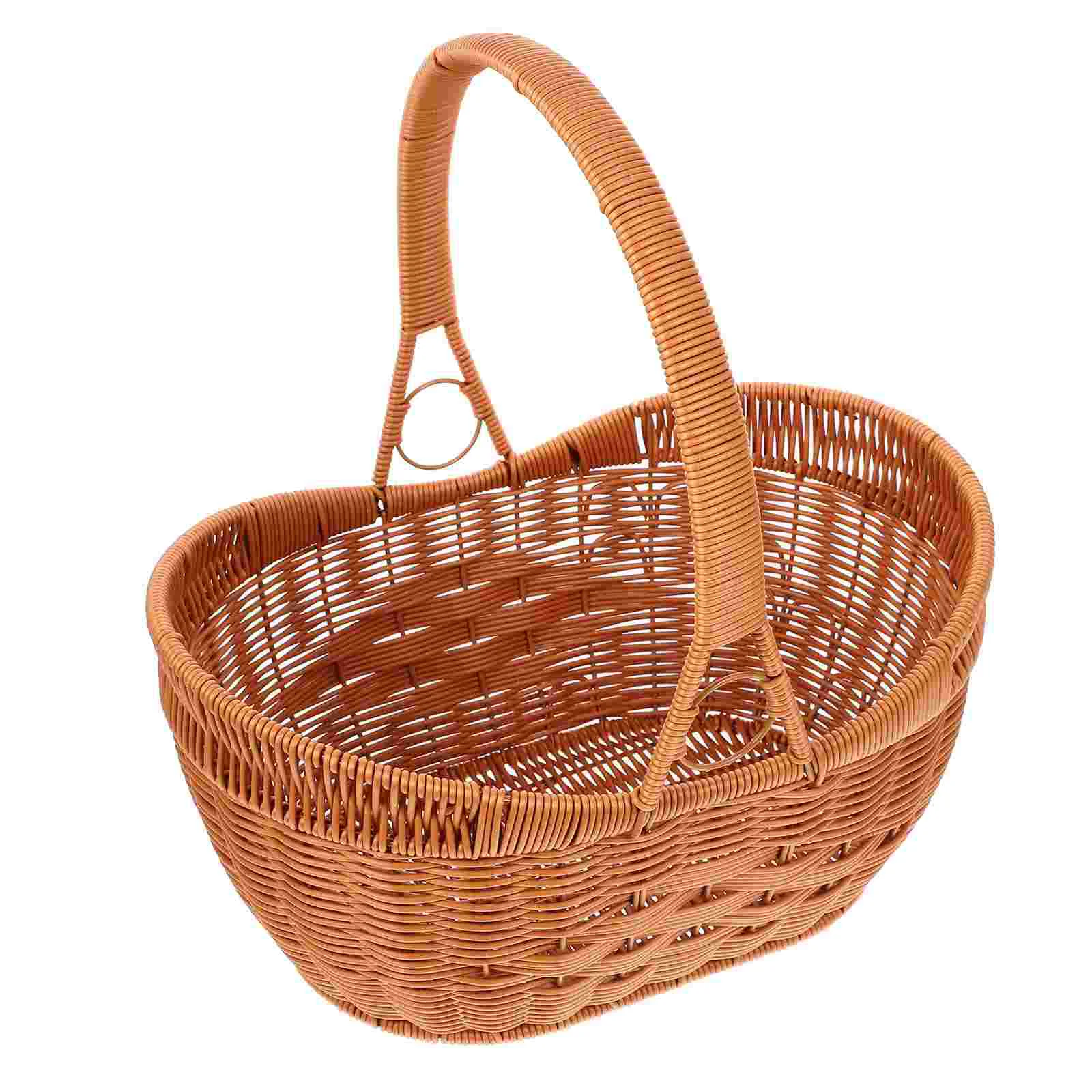 

Storage Basket Woven Baskets Christmas Container Picnic Pp Hand Shopping Dessert
