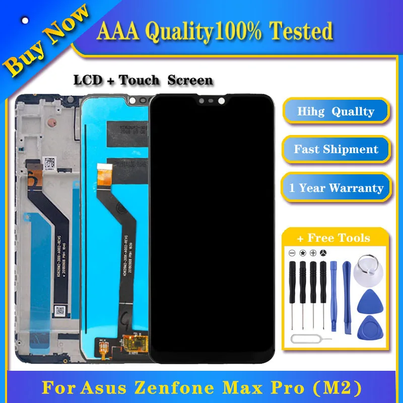 

100% Tested OEM LCD Screen for Asus Zenfone Max Pro (M2) ZB631KL Digitizer Full Assembly with Frame Replacement Phone Parts