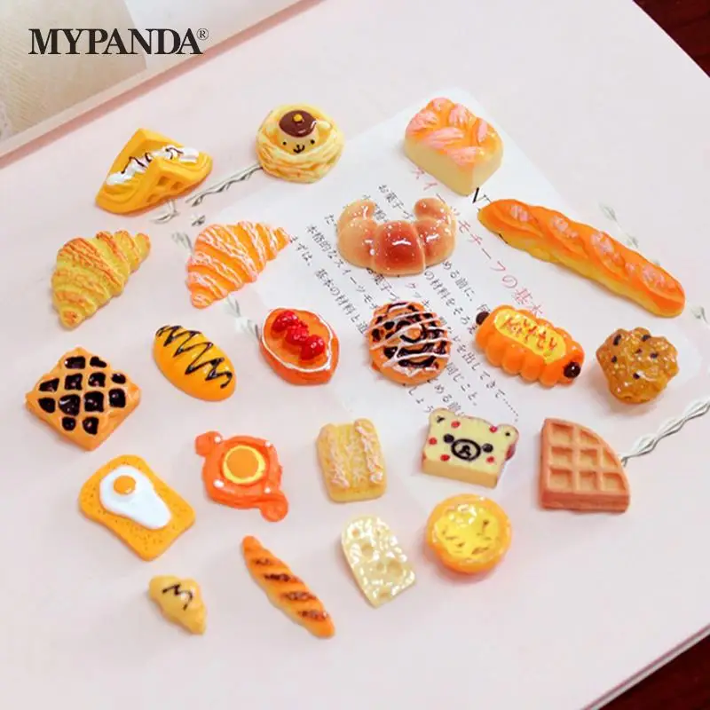 

1-10pcs Fake Food DollHouse Toy Miniature Artificial Cake Croissant Pineapple Bun Ice Cream Chocolate Candy Decorative Craft Toy