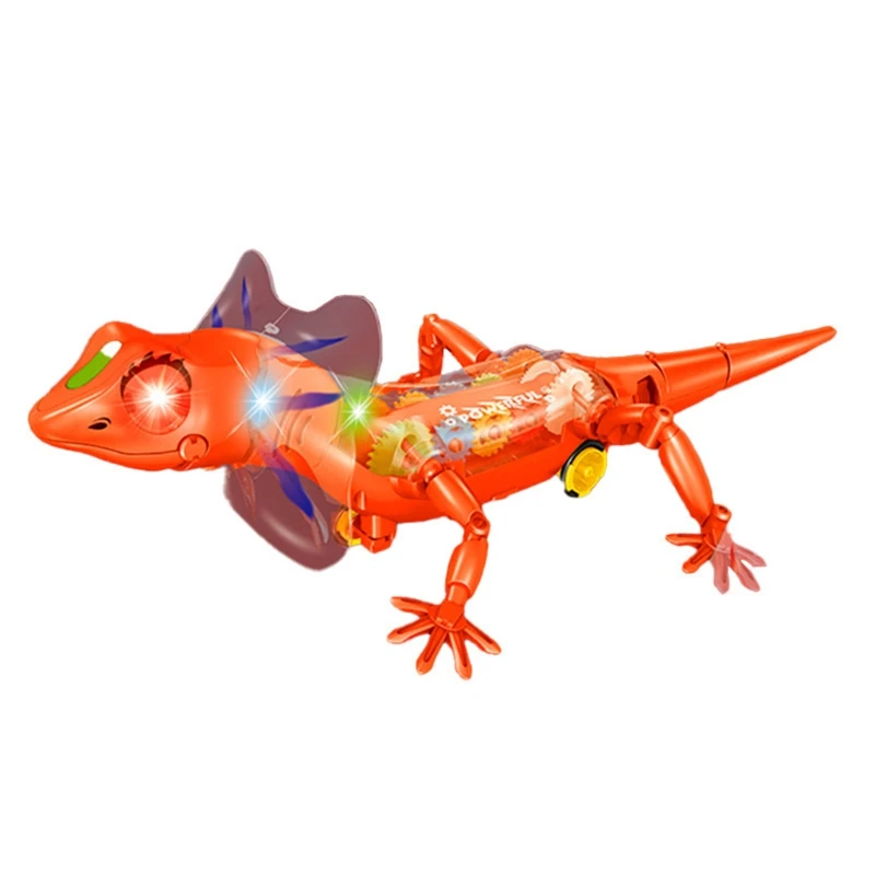 

Walking Lizard Model Robotic Toys Battery Operated with Sounds Lights Crawling Removable Tail Funny Animal