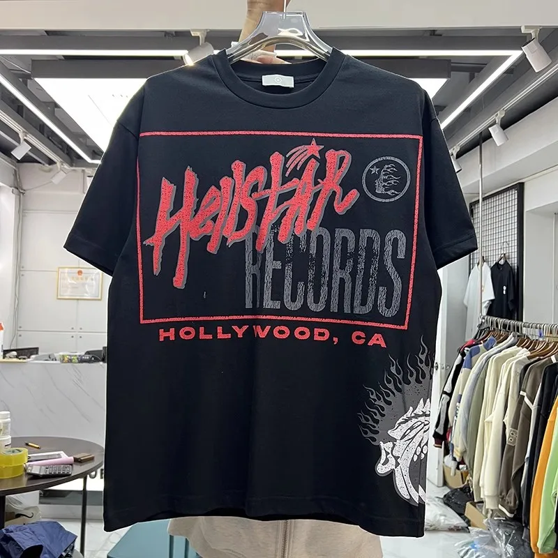 

Round Neck Vintage Nice Washed Hellstar T-shirt Men Women Unisex Tee Tops Mon Compte