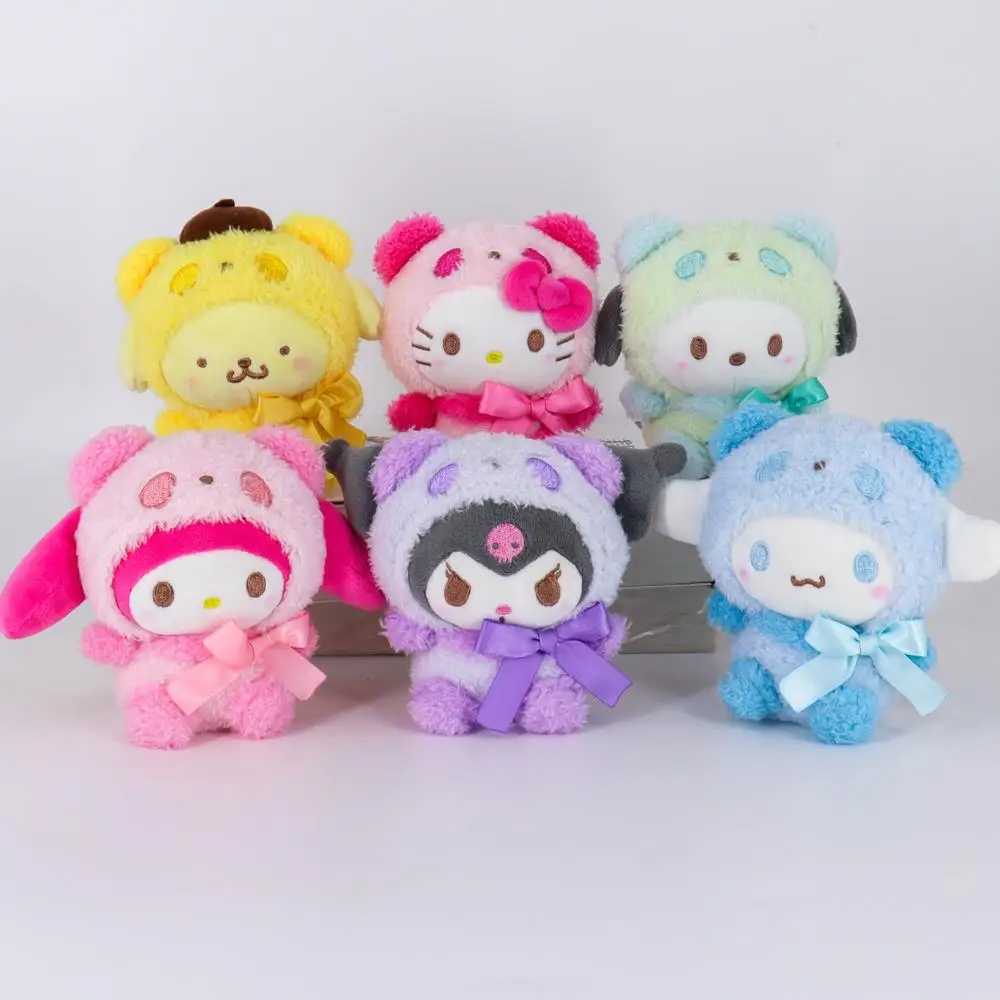 

10-20 см аниме Kawaii My Melody Kuromi Cinnamoroll Kt Cat Honda постельное аниме Knuffels Plushie сумка подвеска брелок плюшевая игрушка