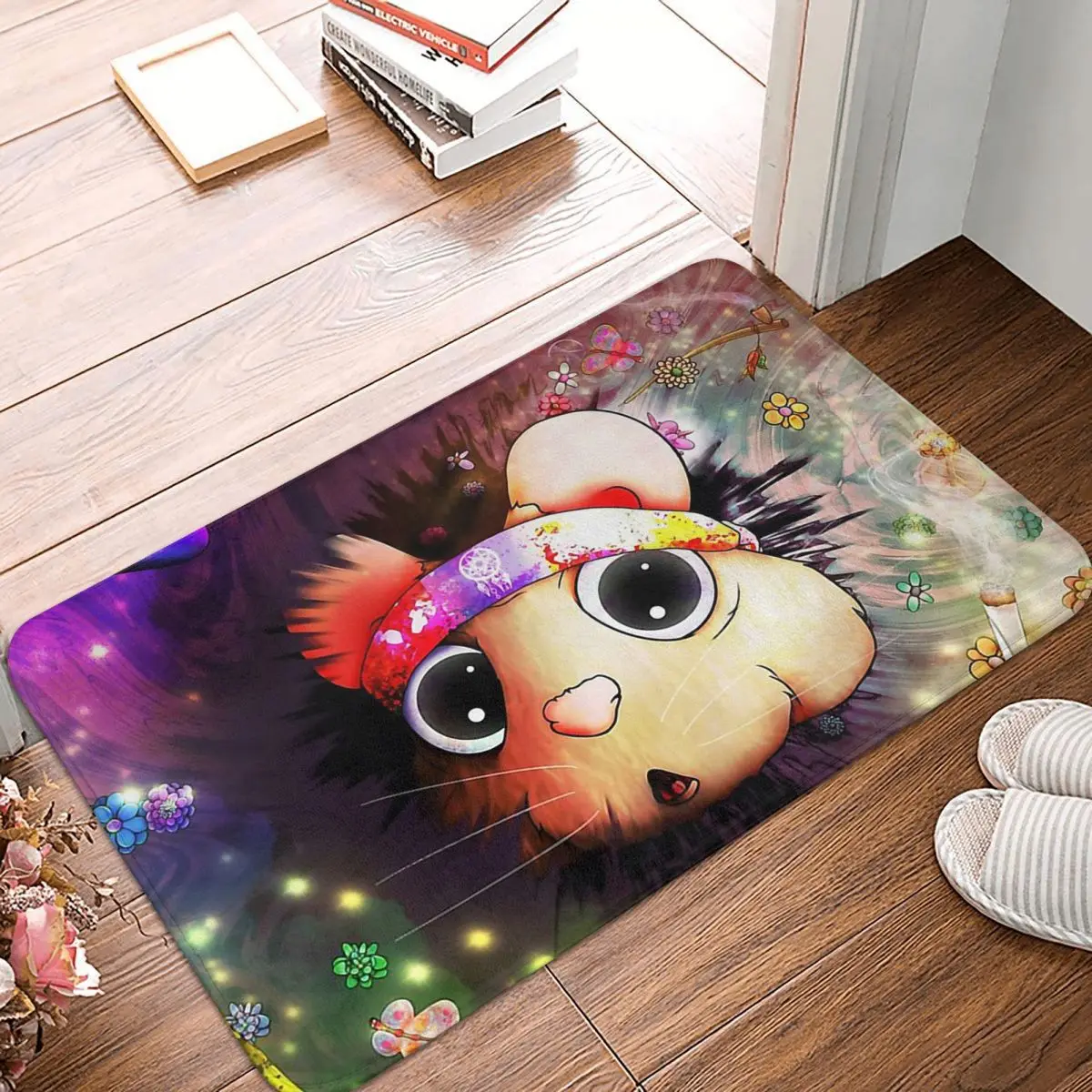 

Hamster Show Off One's Cleverness Bathroom Mat Trippy Doormat Living Room Carpet Balcony Rug Home Decor