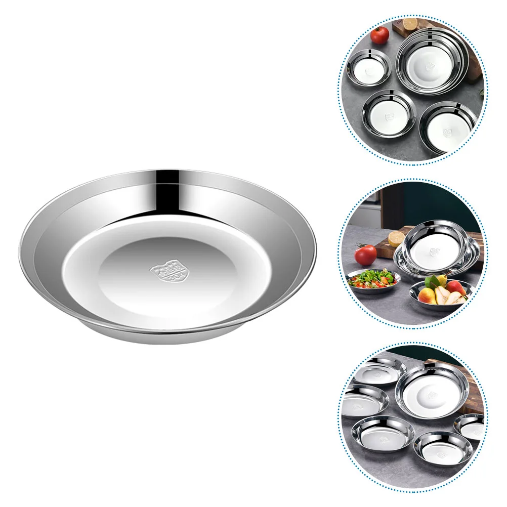 

Simple Stainless Steel Thickened Food Storage Plate Grill Food Plate for Restaurant