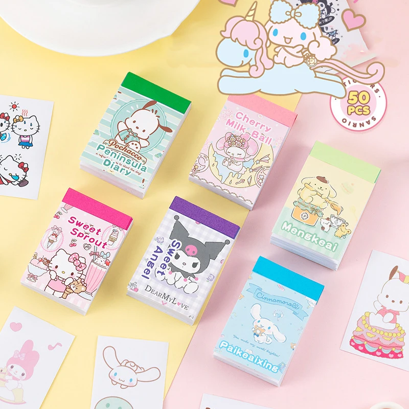 

50 шт. кавайная Sanrio Kuromi Cinnamoroll наклейка My Melody декоративная творческая мультяшная портативная девушка подарок на день рождения