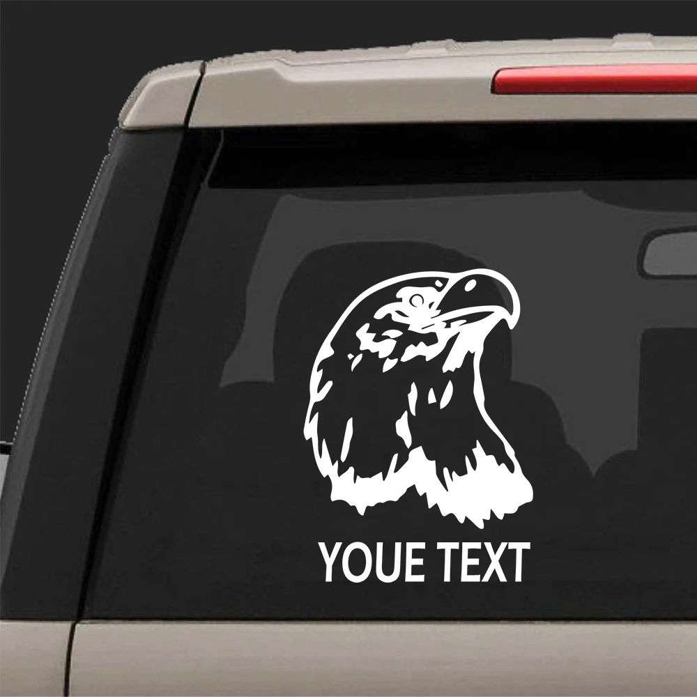 

Eagle Head Sticker Decals with custom text 20 Colors To Choose From.