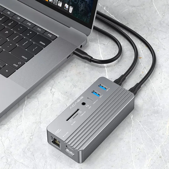 

Док-станция 10 в 1, USB Type-C, HDMI, RJ45, NVME