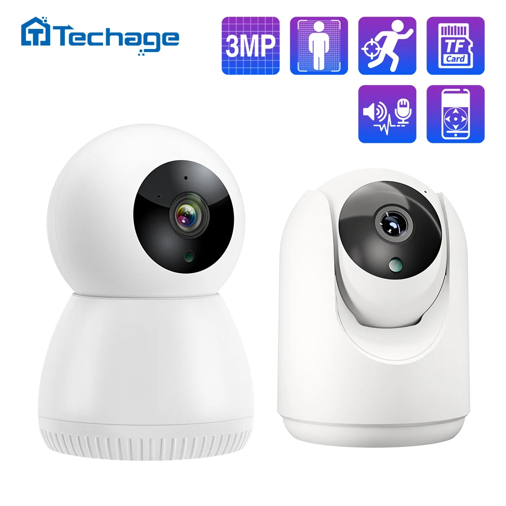 

Techage 1080P 3MP Wifi PTZ Camera 360 Home Security Auto Tracking Human Detection Two-way Audio Wireless IP Camera Baby Monitor
