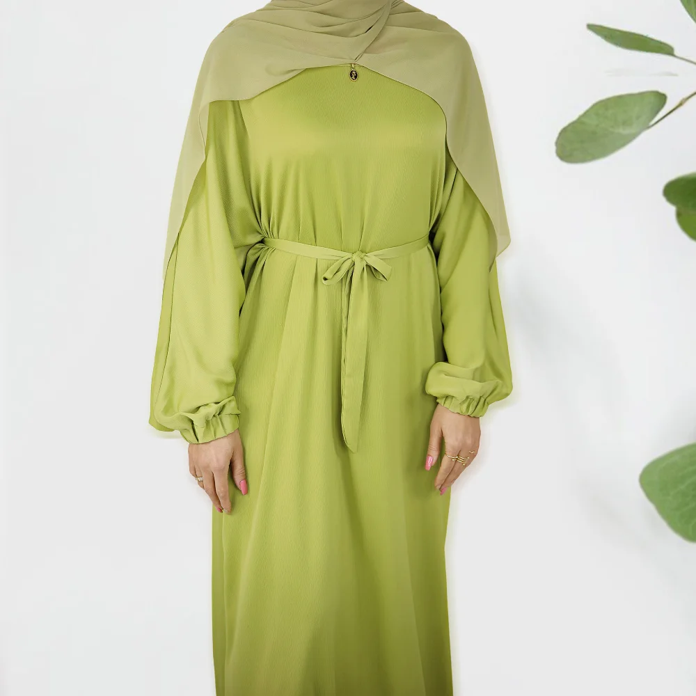 2023 Basic Middle East Türkiye Solid Color Large Size Multicolor Robe Muslim Dress Kaftan Femme Musulman Abayas for Women