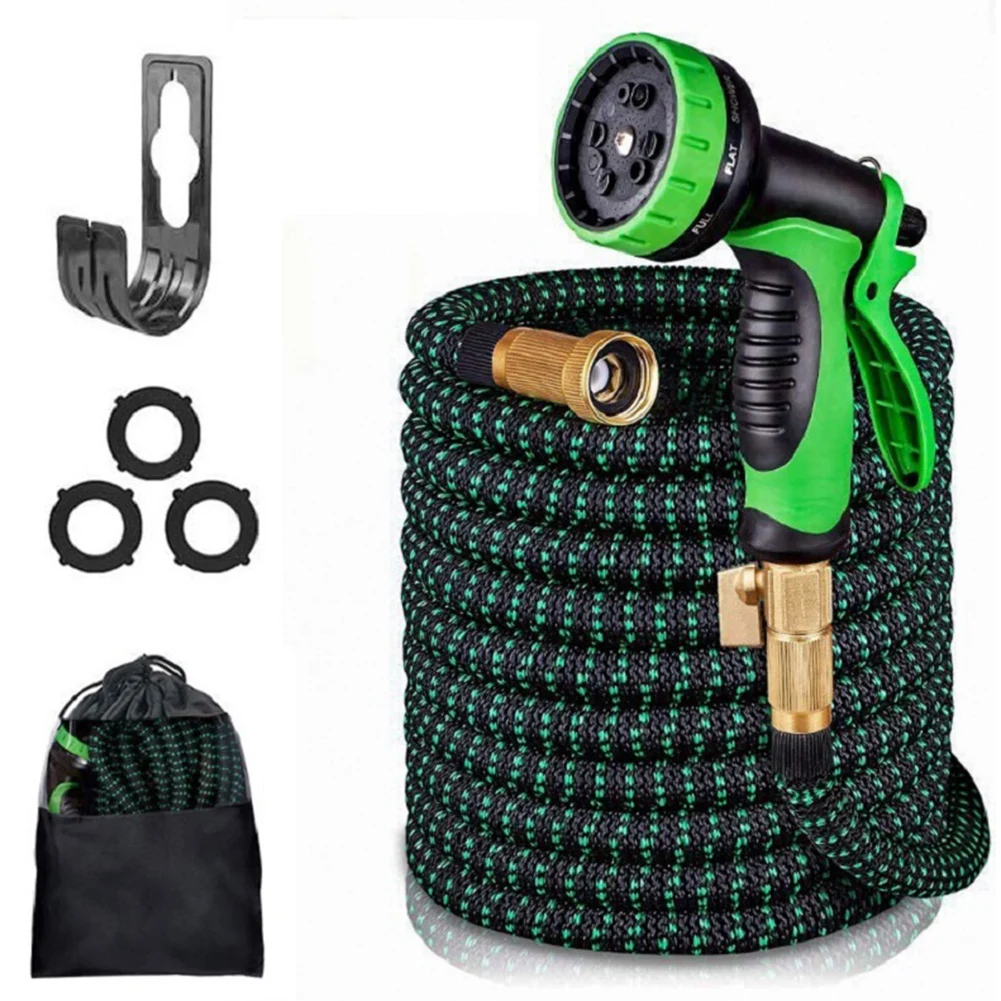 

75ft Garden Hose Stretch-resistant Expandable Flexible Water Hose Spray Pipe Saving Watering Irrigation Tool Kits
