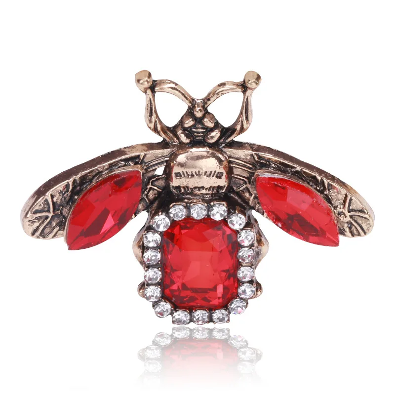

Retro Crystal Bee Brooches Rhinestone Insect Lapel Pin Fashion Coat Suit Collar Pins for Women Corsage Jewelry Accessories