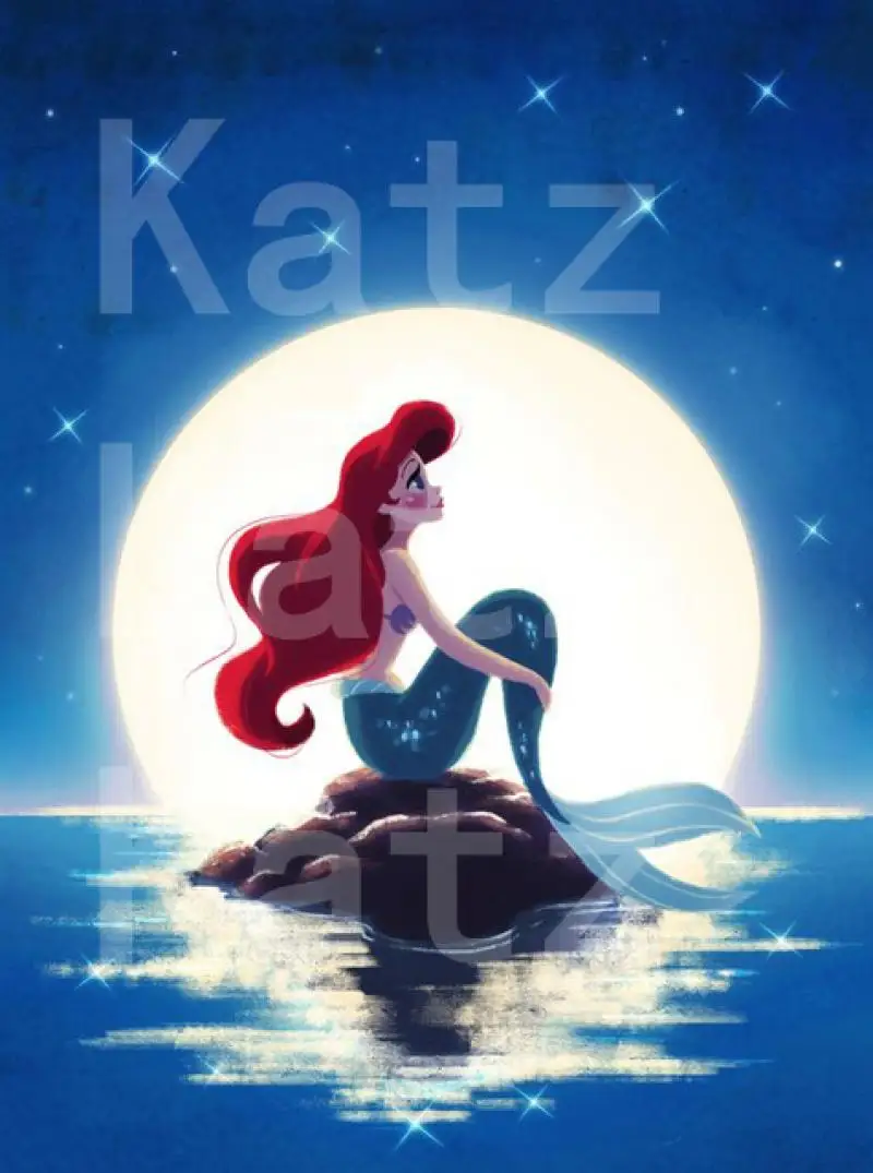 Алмазная живопись с маленькой русалочкой Ариэль 5D алмазная вышивка сделай сам