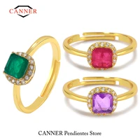 canner fashion luxury 925 sterling silver paraiba tourmaline gemstone adjustable finger rings for women fine jewelry accessories