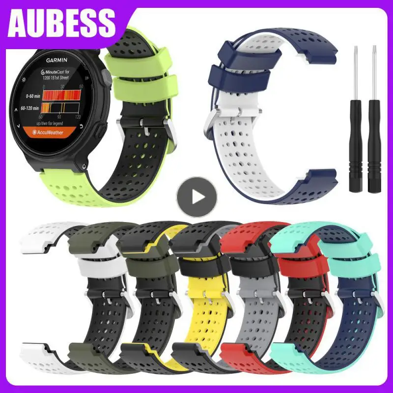 

Double Color Silicone Strap Smart Accessories Silicone Wristband Steel Button Watch Strap 22 Mm For Garmin Forerunner