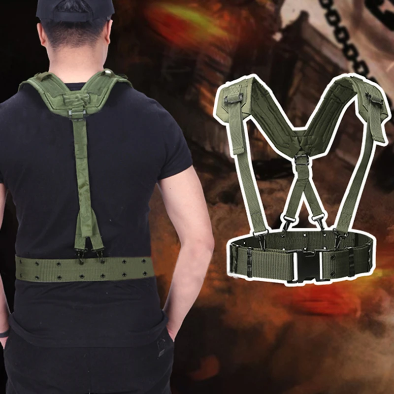 

Outdoor Tactical Belt CS Army Fans Combat Belts Military Hunting Accessorios Y Belt Girdle Shoulder Chest Strap Tactico Militar