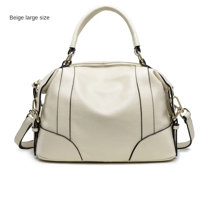 2023 new head cowhide leather layer handbags temperament ladies handbag hundred leather shoulder single bags