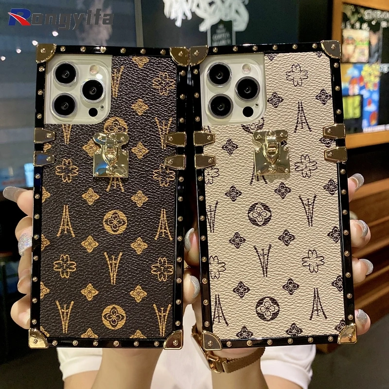 

Fashion Square Leather Phone Case For Xiaomi Redmi 10 9A 9C 9T Note 11 10 9 8 Pro Max 10S 9S K40 K30 Pro Luxury Geometric cover