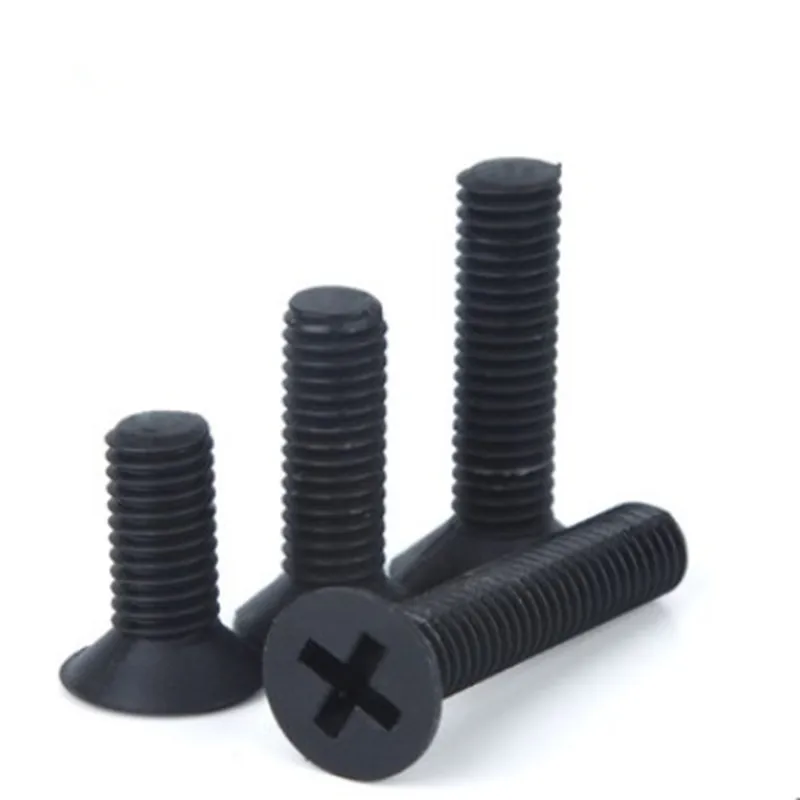 

100pcs M3*6/8/10/12/15/20 black flat head nylon screw