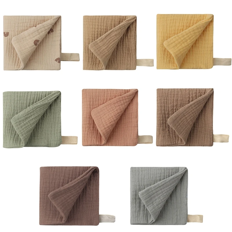 

23x23cm Muslin Baby Washcloths with Strong Absorbent 8 Colors Face Towels