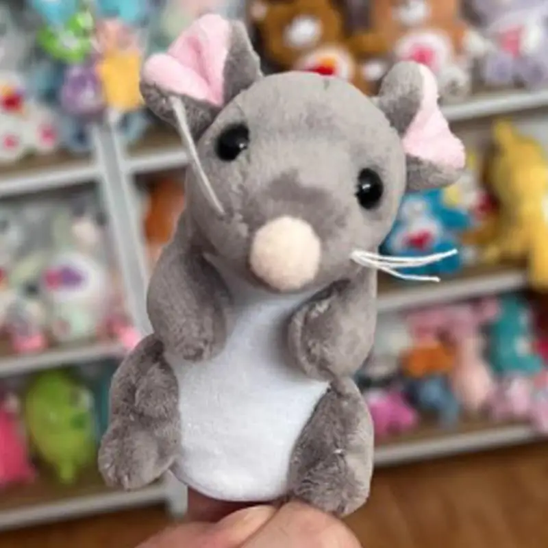 Мини-мыши пальчиковая марионетка мягкая плюшевая искусственная ткань для