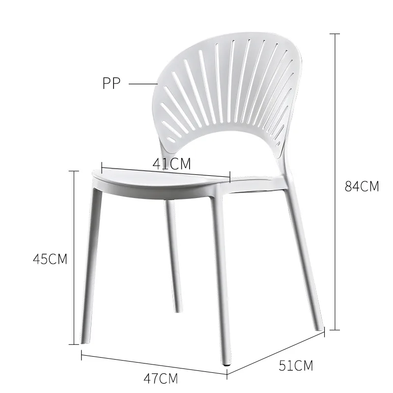 

Modern Simple Plastic Chair Household Backrest Restaurant Chair Hollowed Out Leisure Nordic Shell Dining Chair Home Furniture