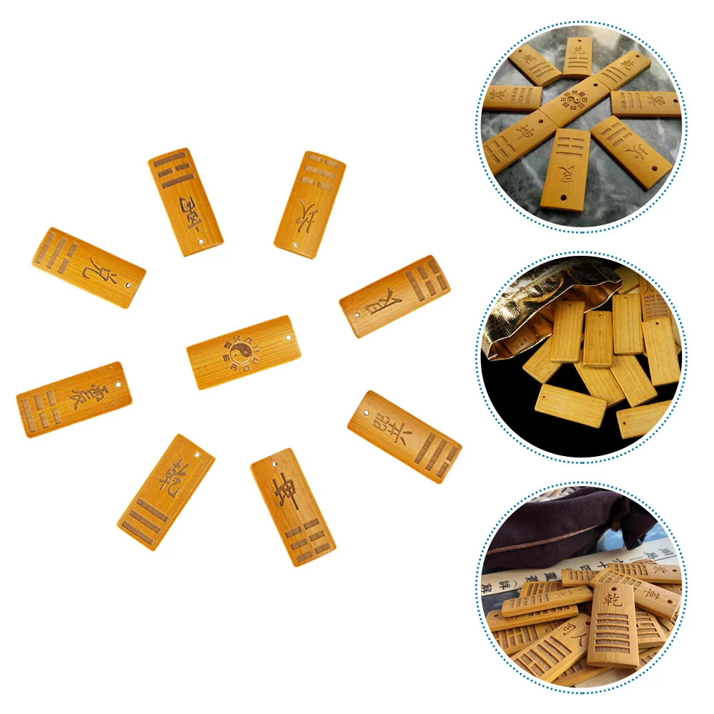 

9 Pcs Wooden Dowsing Board The Gift Carry Fortune Telling Tai Ji Divination Card Bagua Cards Sacrifice Office