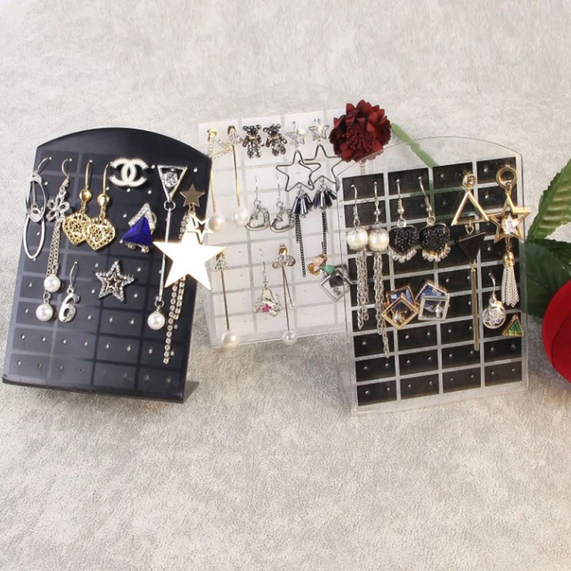 

72 Holes Earrings Display Stand Rack Jewelry Holder Shelf Ear Stud Show Storage Organizer Gift For Women Girls Desktop Decor