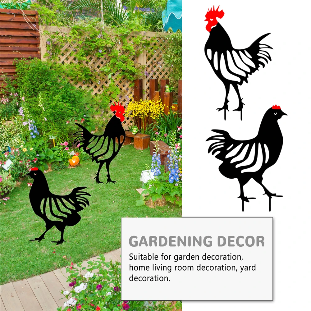 

Garden Chicken Fence Decor Farm Yard Resin Craft Chicken Hen Sculpture Outdoor Housewarming Yard Pool Ornament