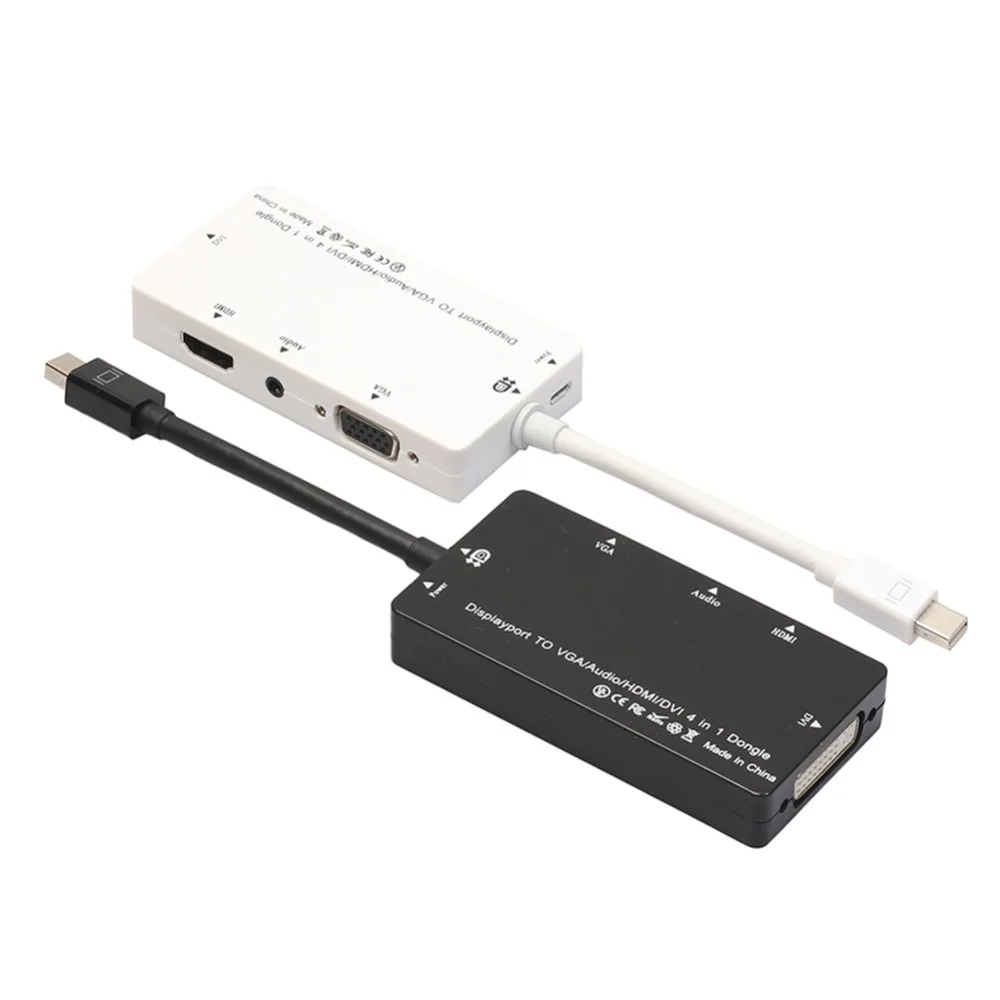 

10 шт. в лоте 4в1 Mini DP Displayport Thunderbolt to DVI / HDMI / VGA и аудио адаптер