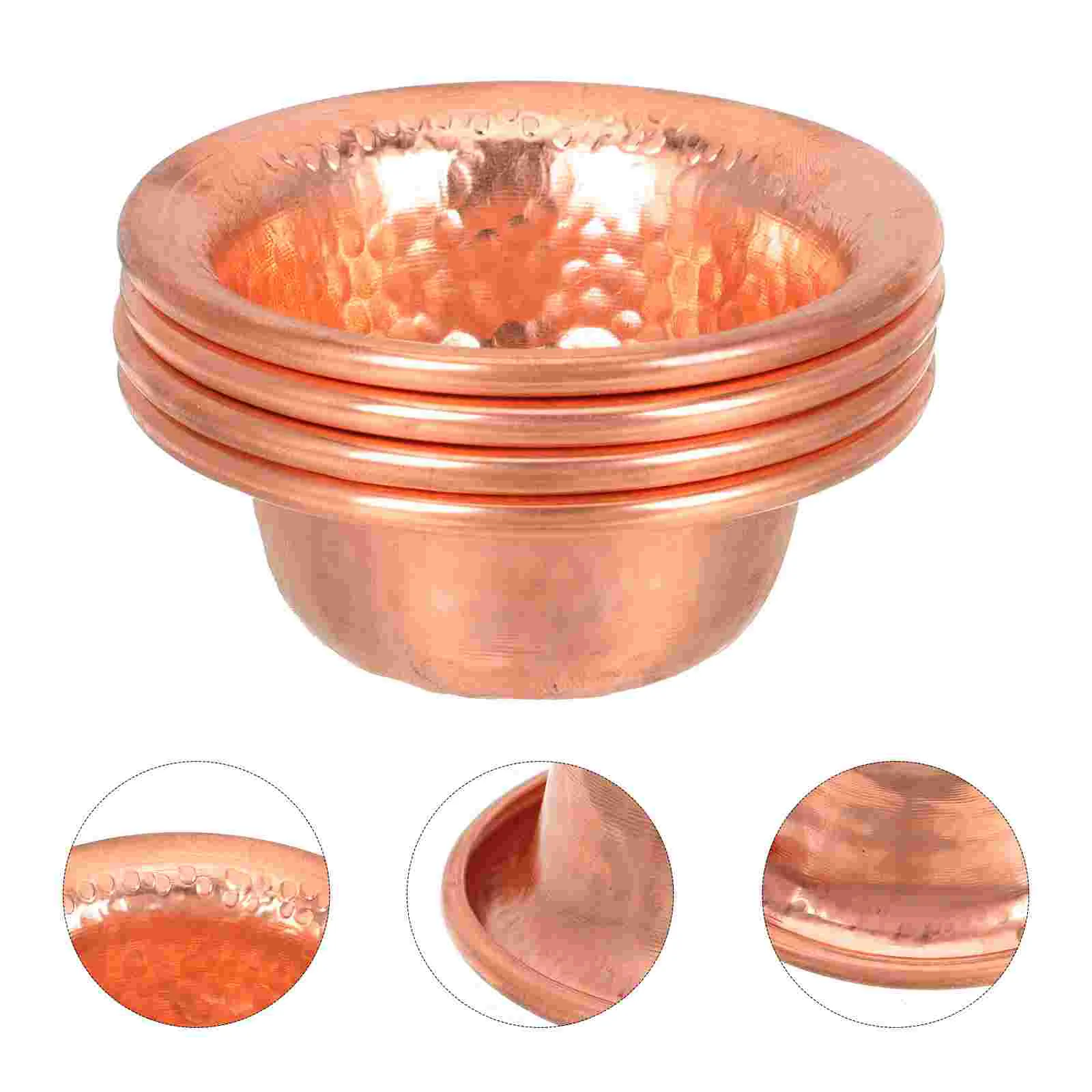 

4Pcs Copper Bowl Decorative Bowl Offering Bowl Supplies Copper Bowl